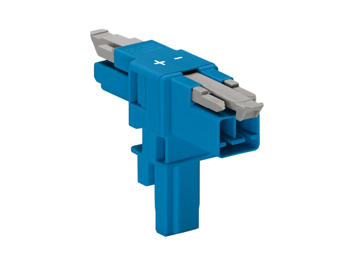 T-Verteiler WAGO 2L 1×Stecker/2×Buchse blau 16A 250V Cod.I m.fehlsteckgeschützt