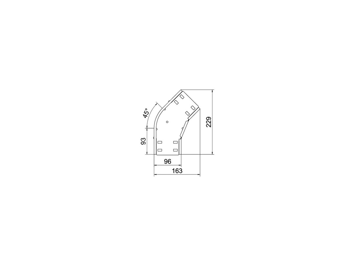 Bogen BET RB 45° 35×100mm Stahl bandverzinkt