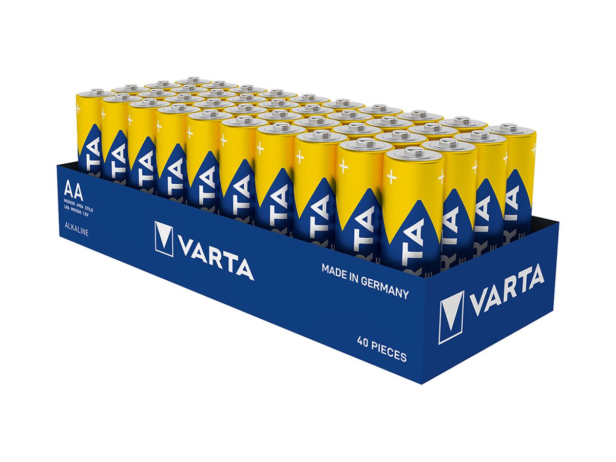 Batterie Alkali VARTA Longlife Power AA 40  Stück