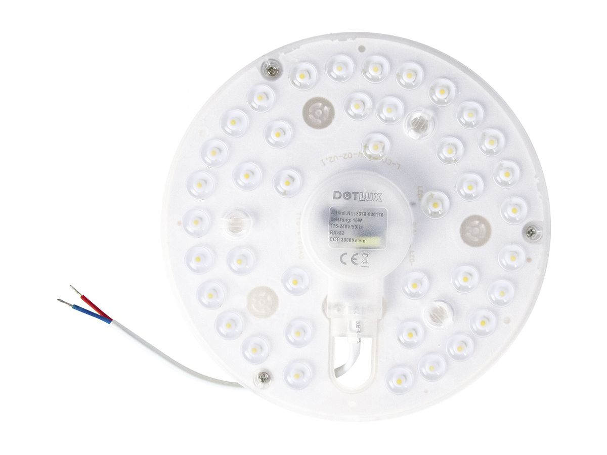 LED-Modul QUICK-FIXplus Ø180×35mm, 16W, 3000K, 1900lm, 170°, IP40