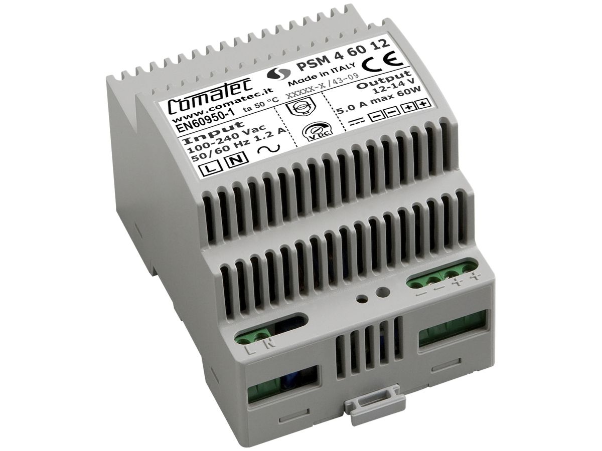 REG-Netzteil Comatec PSM4, IN: 100…240VAC, OUT: 12VDC/60W, stabilisiert, 4TE