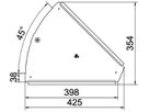 Deckel BET RBD 45° 400×425mm Stahl bandverzinkt