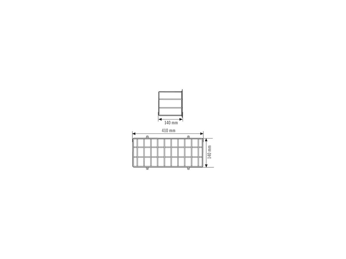 Schutzkorb ESYLUX 140 SLA 14m, 410×140×140mm