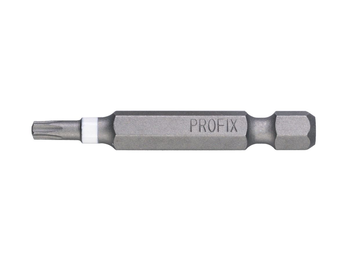 Bit Torx-Schraube PROFIX T15×50mm 1/4" Markierung weiss