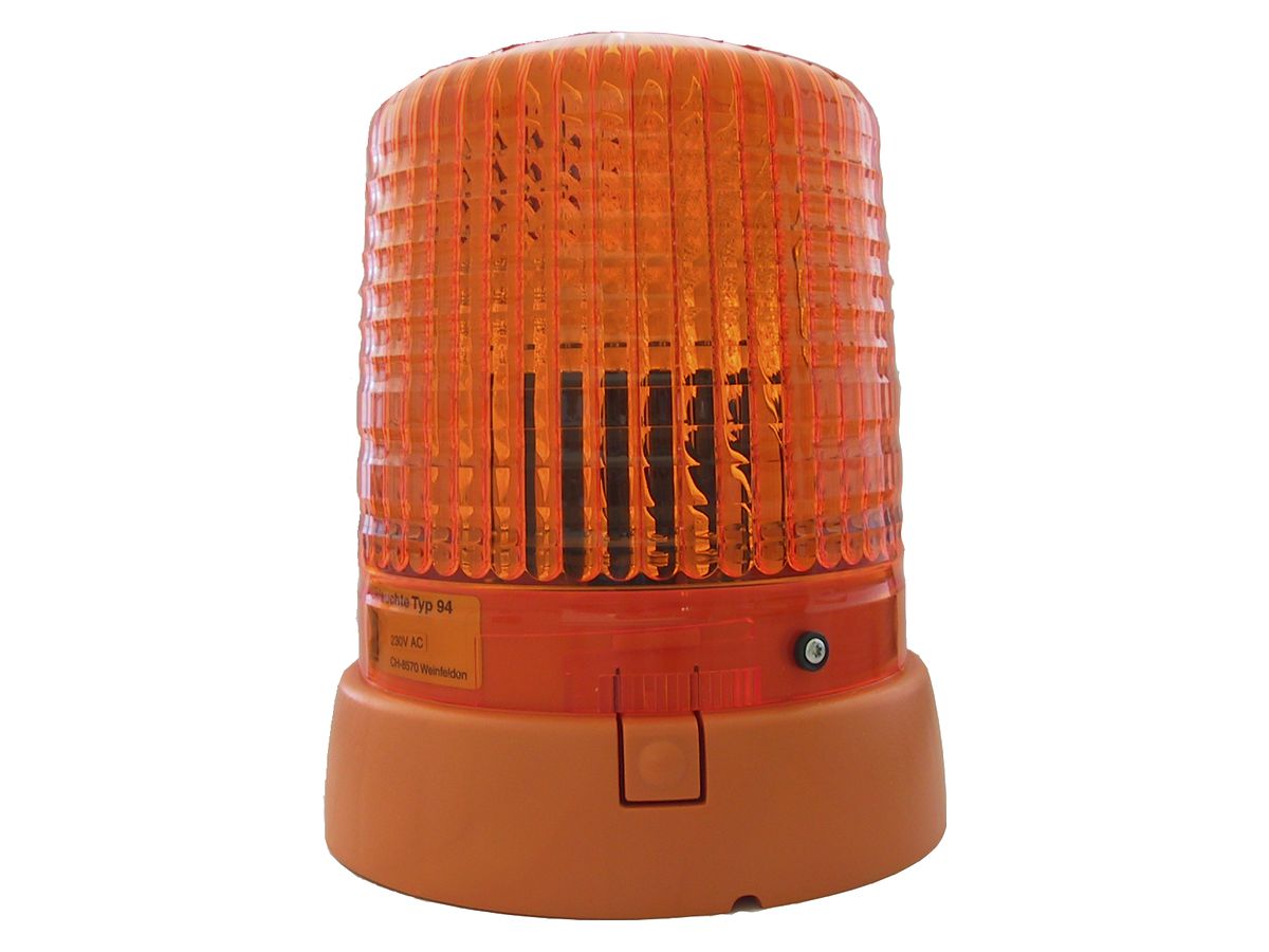Drehspiegelleuchte LED Typ 94-V Tel.Nachlauf 230V E14 Ø155×194mm Kalotte orange