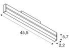 LED-Spot SLV IN-LINE 22 48V TRACK MOVE 14W 1180lm 927 35° DALI 455×22mm schwarz