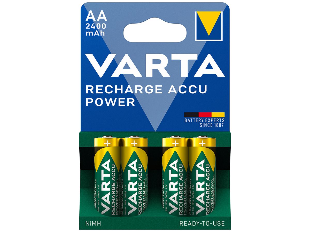 Akku VARTA Power NiMH HR06/AA, 2.4Ah Blister à 4 Stück