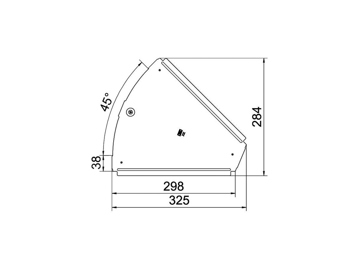 Deckel BET RBD 45° 300×325mm Stahl bandverzinkt