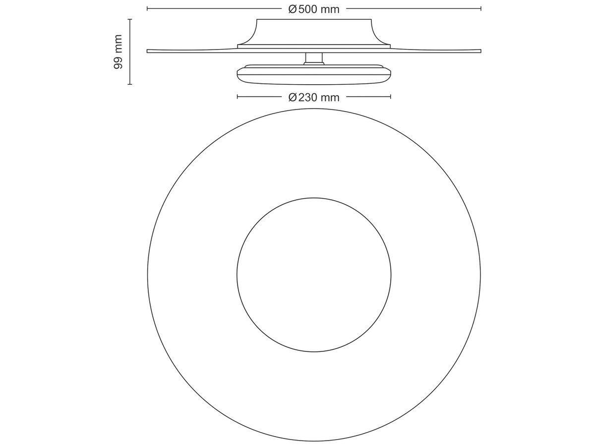 LED-Deckenleuchte Philips Garnet 40W 4200lm 2700K Ø500mm weiss