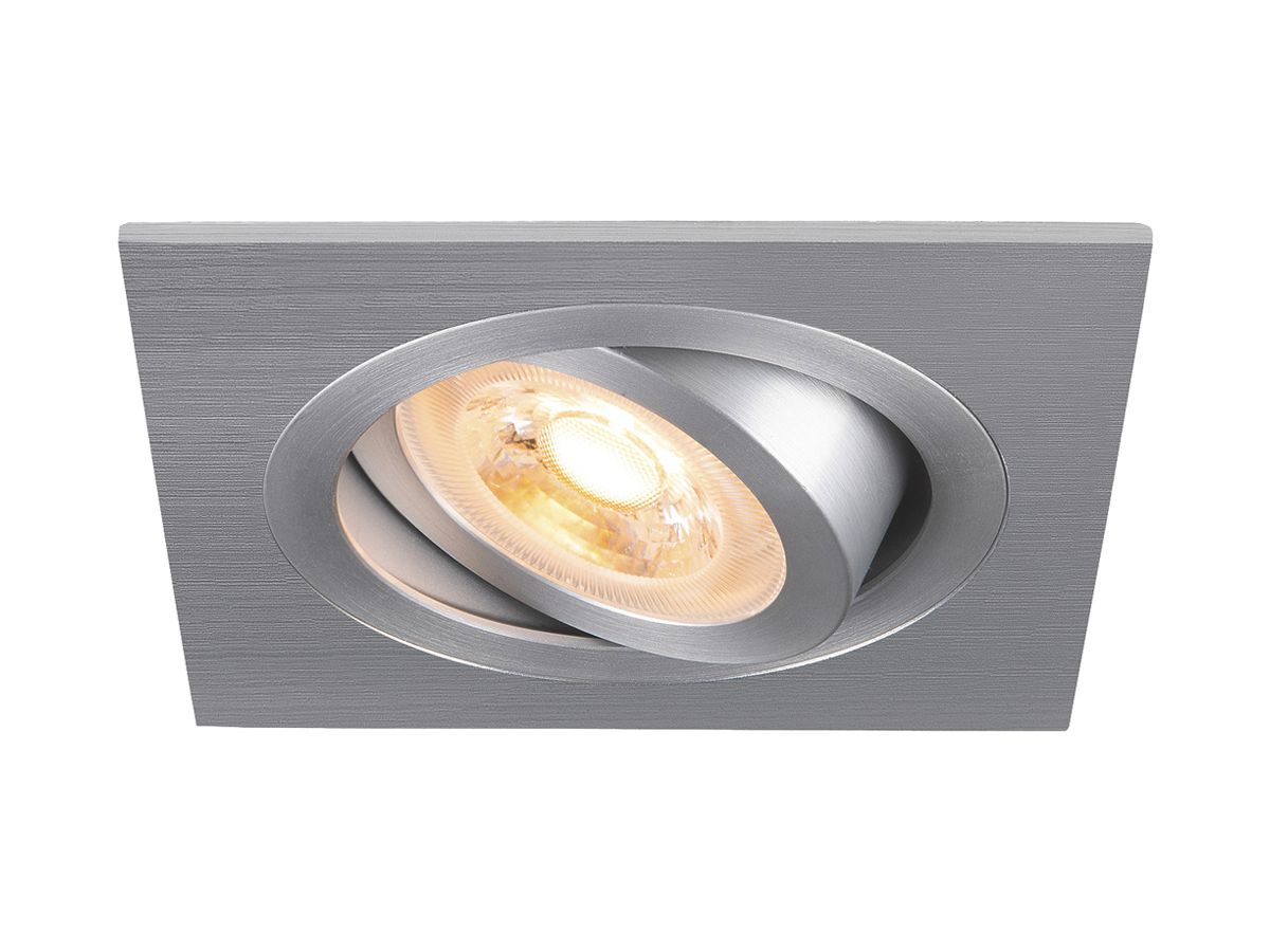 LED-Downlight SLV NEW TRIA 75 GU10 1×10W DIM 90×90mm Silber