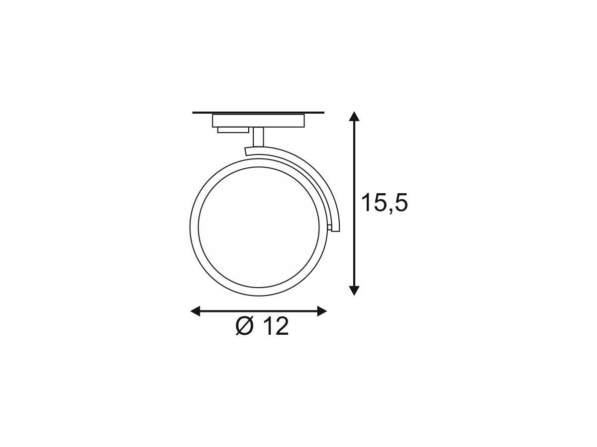 Strahler SLV KALU TRACK, GU10 75W mit 1-Phasen-Adapter IP20 schwarz