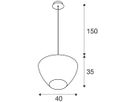 Pendelleuchte SLV PANTILO CONVEX 40 E27 40W Ø400×350mm chrom