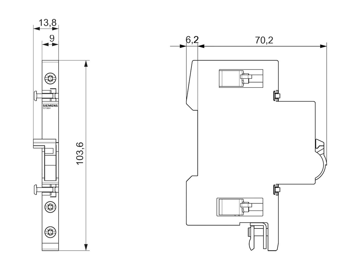 Neutralleitertrenner Siemens SENTRON für LS 5SY/5SJ, 63A, 0.5TE