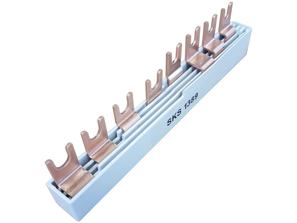 Phasenschiene Meterware SKS1389, oben, E-Typ, 4L, 8 TE, 10mm², 63A, 140mm