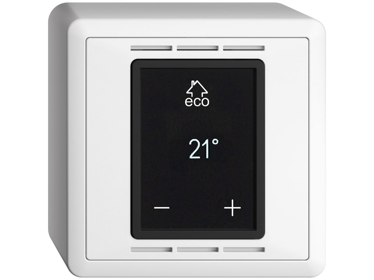 AP-Raumthermostat EDIZIOdue FX weiss mit Display, Fussboden- und Raumregler