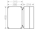 Apparategehäuse grau MI 9310 leer mit Deckel transparent, 450×300×214