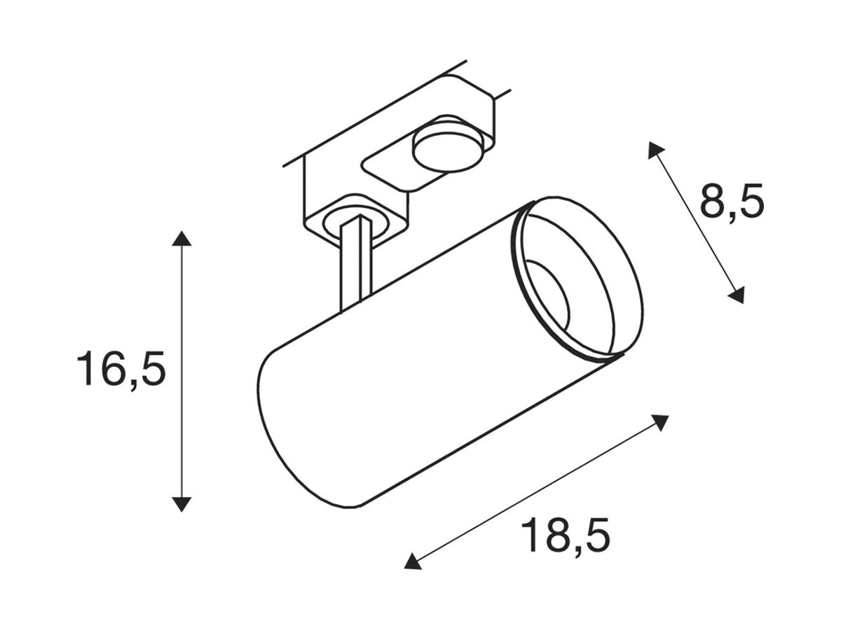 LED-Spot SLV 3~ NUMINOS M PHASE 20W 2120lm 4000K 36° Ø85×185mm weiss