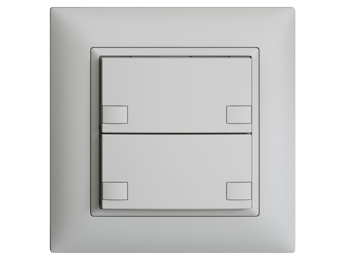 UP-KNX-Taster RGB EDUE FMI, 250mW, o.LED, 2×Taste, 2×Tastenb., hgu