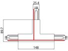 T-Einspeiser Sylvania OneTrack 3 Phasen DALI schwarz links aussen