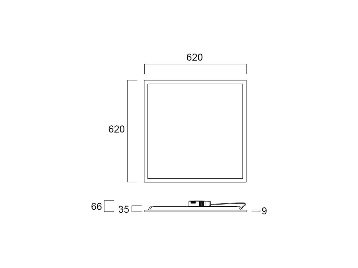 LED-Panelleuchte Sylvania START Panel 36W 4320lm 830…857 DALI 620×620mm weiss