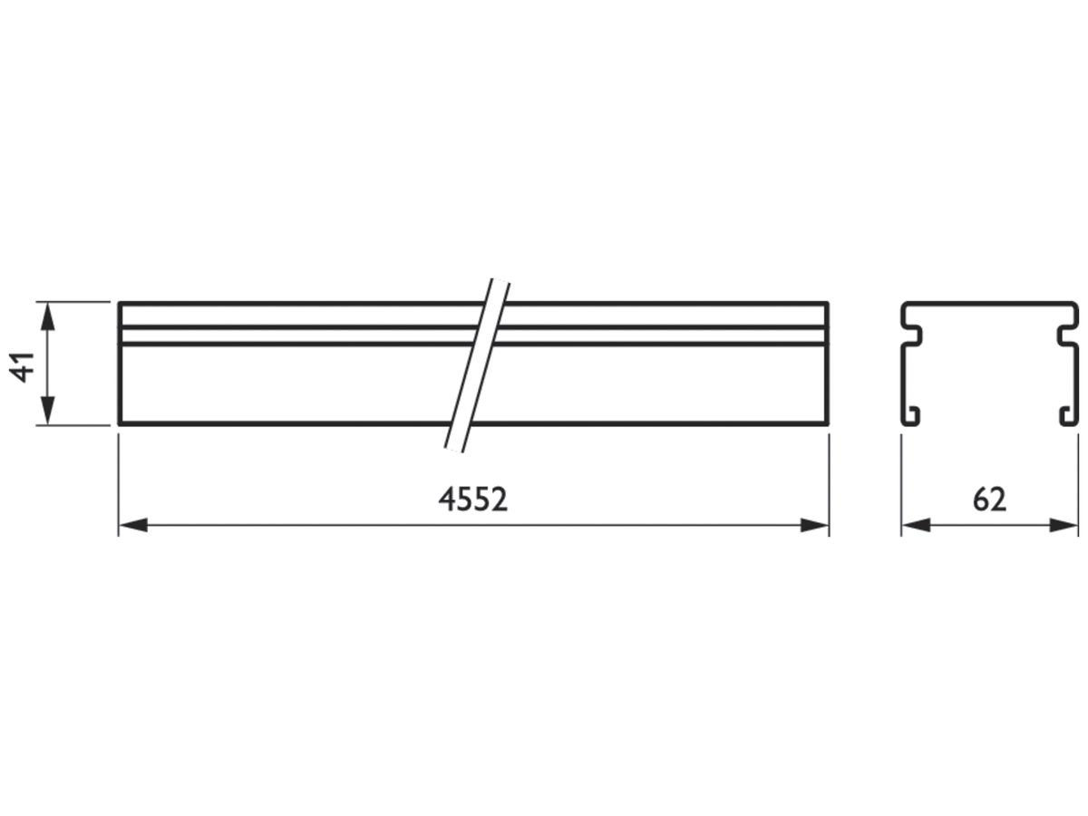 Tragschiene Maxos fusion LL646T IP54 4×2.5mm²+4×1.5mm² 4552mm weiss