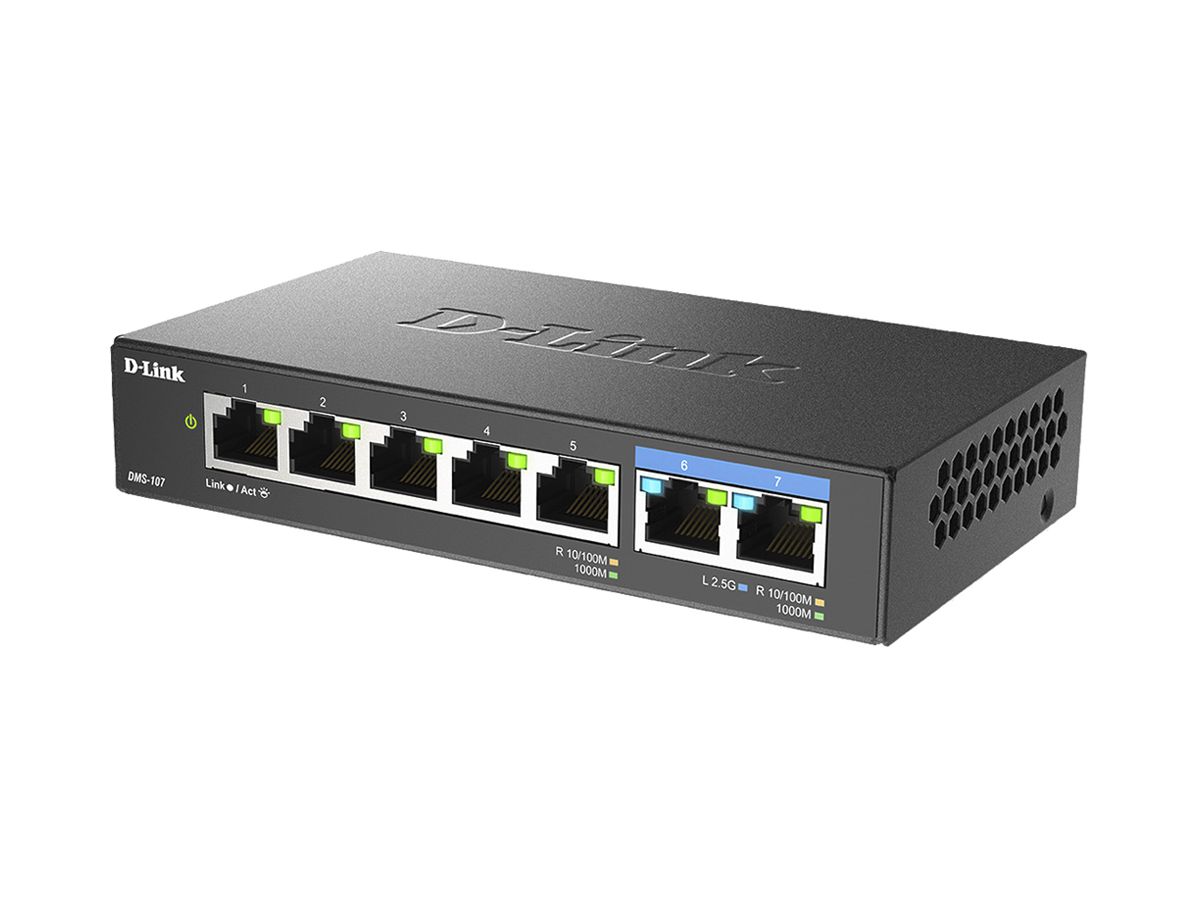 Switch D-LINK DMS-107/E 5-Port 1Gbps+2-Port 2.5Gbps unmanaged