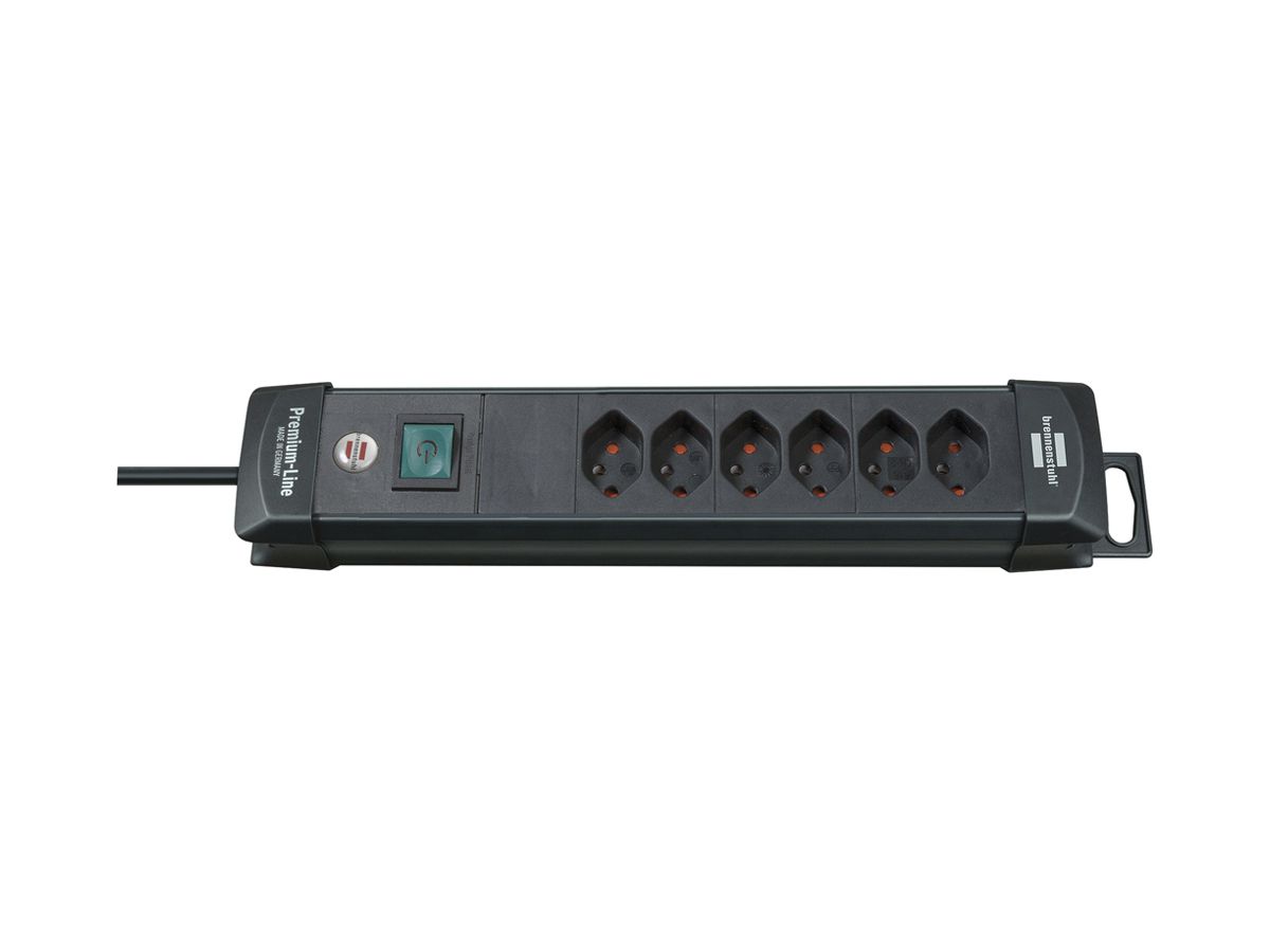Steckdosenleiste cleverLINE Schalter Aufhänger 6×T13 5m H05VV-F 3×1mm² sz