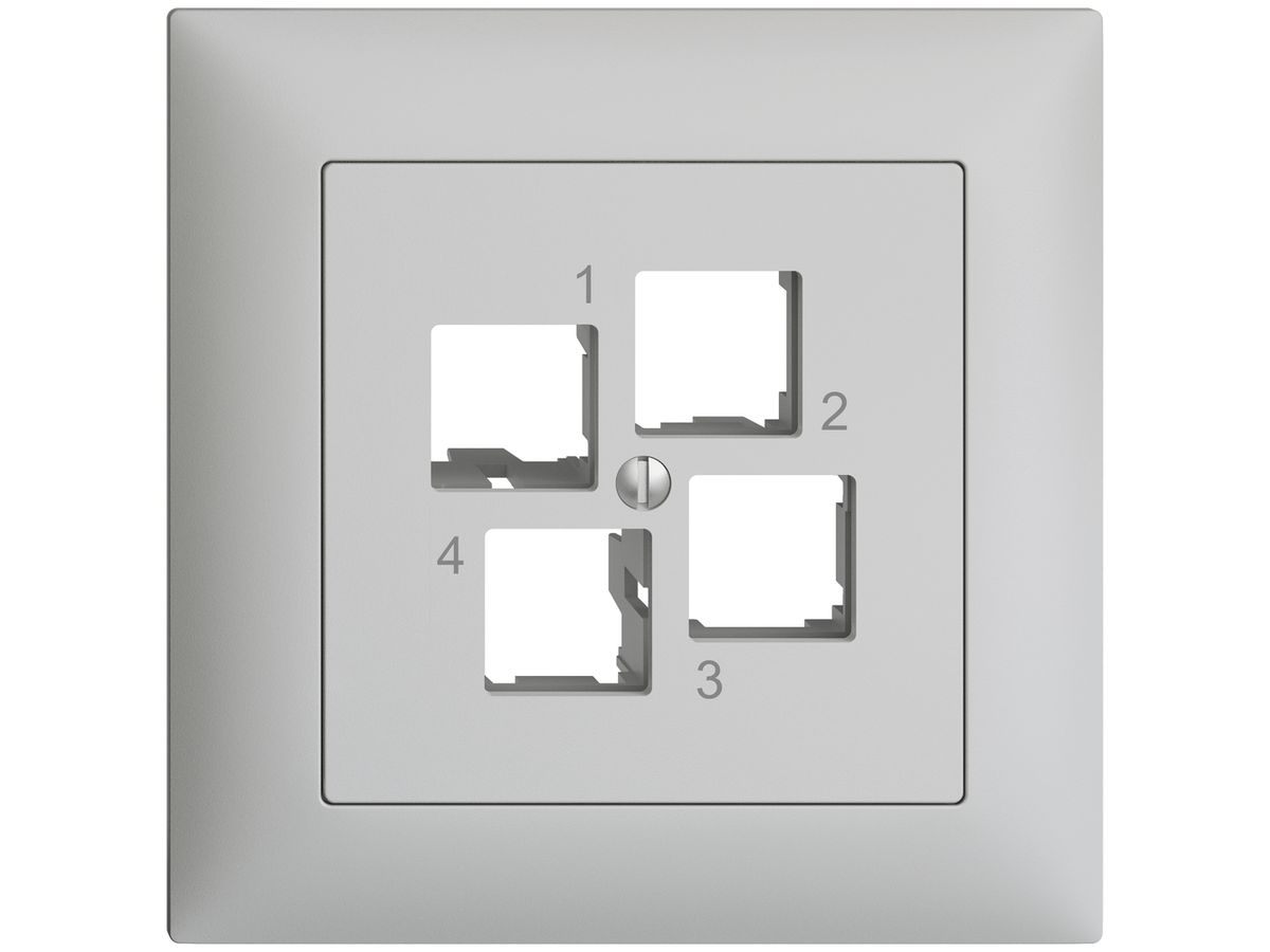 UP-Montageset EDIZIOdue FMI EASYNET S-One, für 4×RJ45, geradeauslass, hellgrau