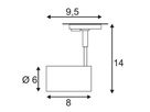 Strahler SLV BIMA I, GU10 50W mit 1-Phasen-Adapter IP20 mattweiss