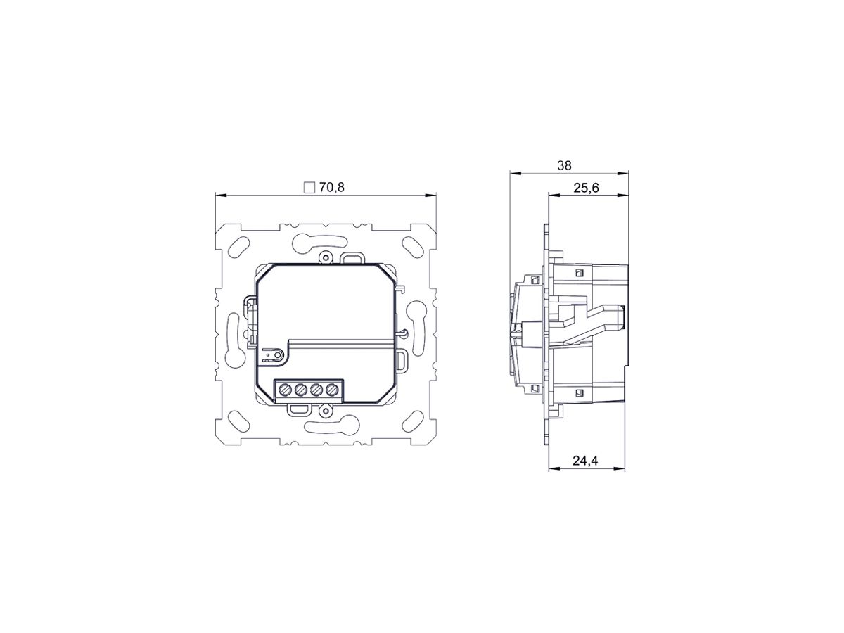 UP-Funktaster Theben PD 1 RF KNX mit Jalousieaktor