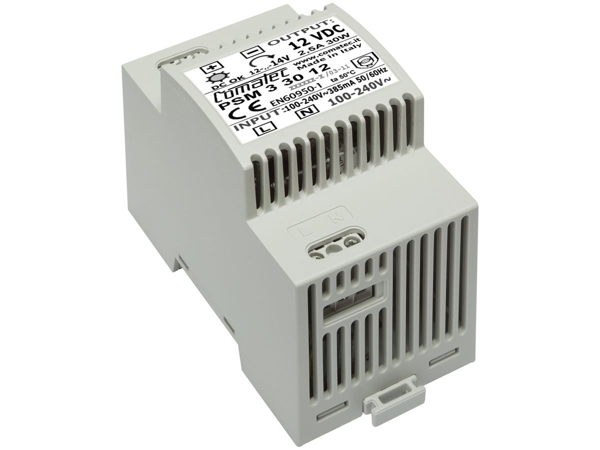 REG-Netzteil Comatec PSM3, IN: 100…240VAC, OUT: 12VDC/30W, stabilisiert, 3TE