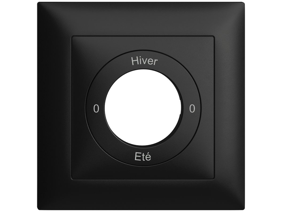 Frontset 0-Hiver-0-Eté EDIZIOdue schwarz 88×88mm für Schlüsselschalter