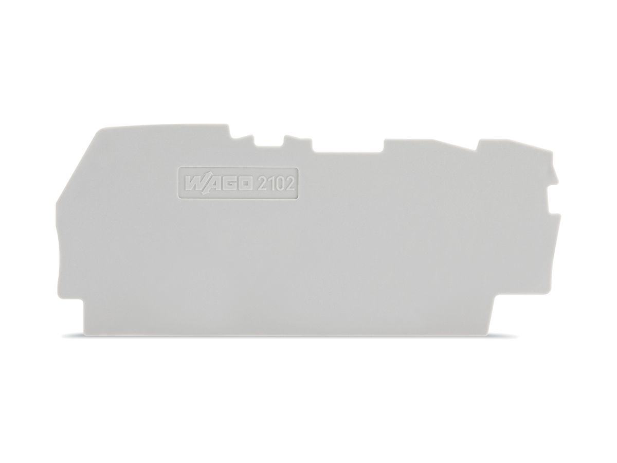Abschluss/Zwischenplatte WAGO TOPJOB-S0.8mm 3L grau zu Serie 2102