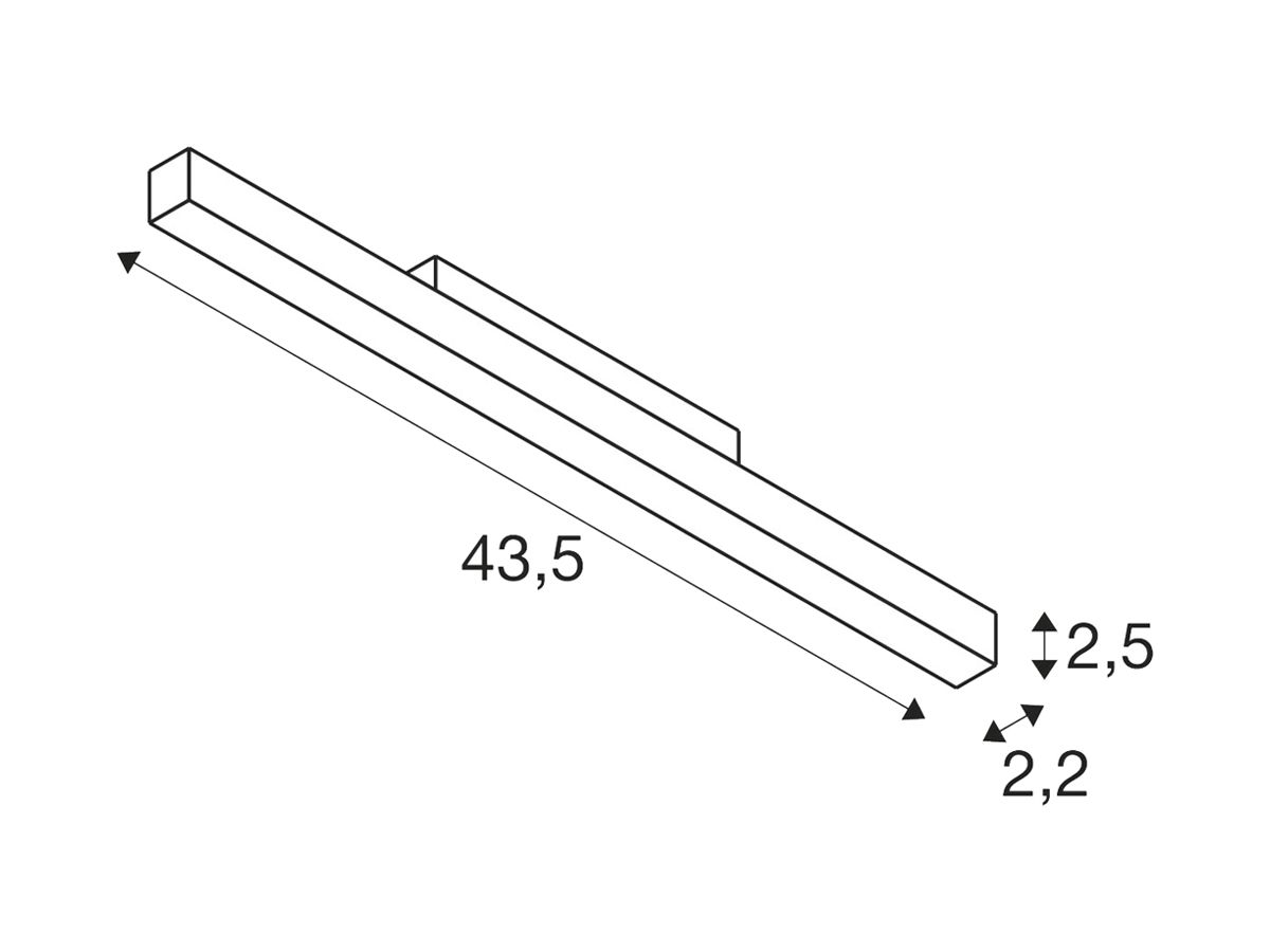 LED-Spot SLV IN-LINE 22 48V TRACK 14W 1230lm 930 35° DALI 435×22mm schwarz