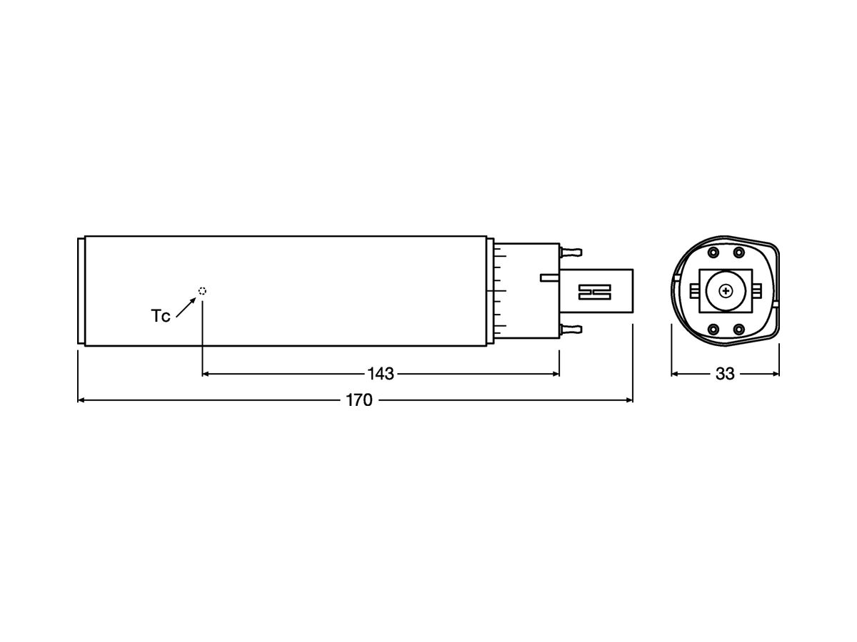 LED-Lampe DULUX D/E LED HF G24q-3 10W 230V 840 1100lm 200mm