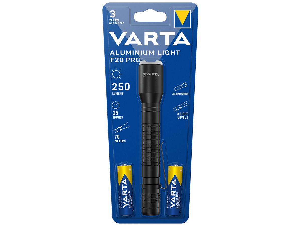 LED-Taschenlampe VARTA Light Pro F20 250lm 2×AA