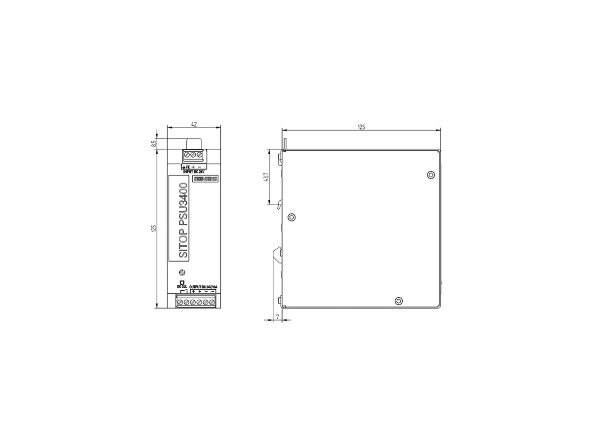 Stromversorgung Siemens SITOP, IN: 24VDC, OUT: 24VDC/10A