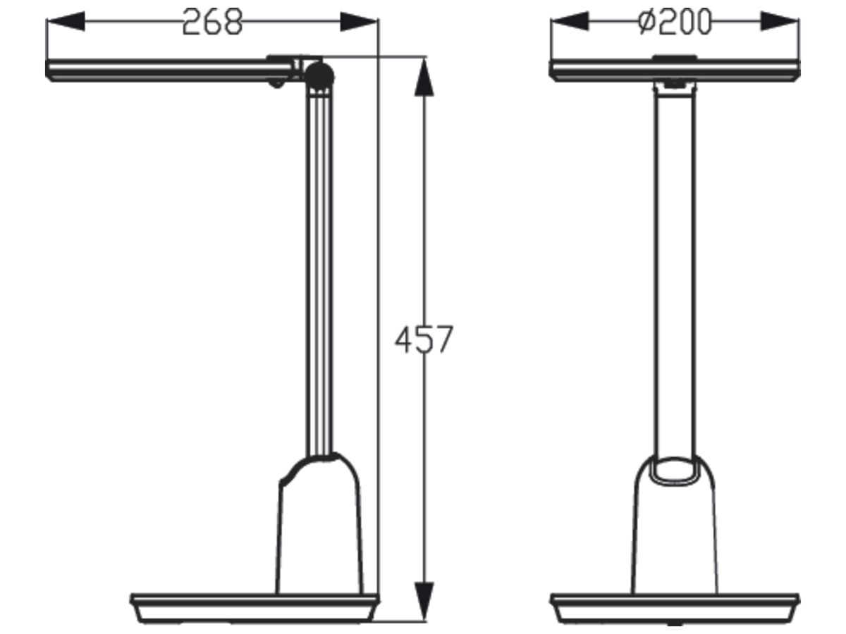 LED-Tischleuchte Philips Einstein 15W 630lm 2800/4000/5100K grau