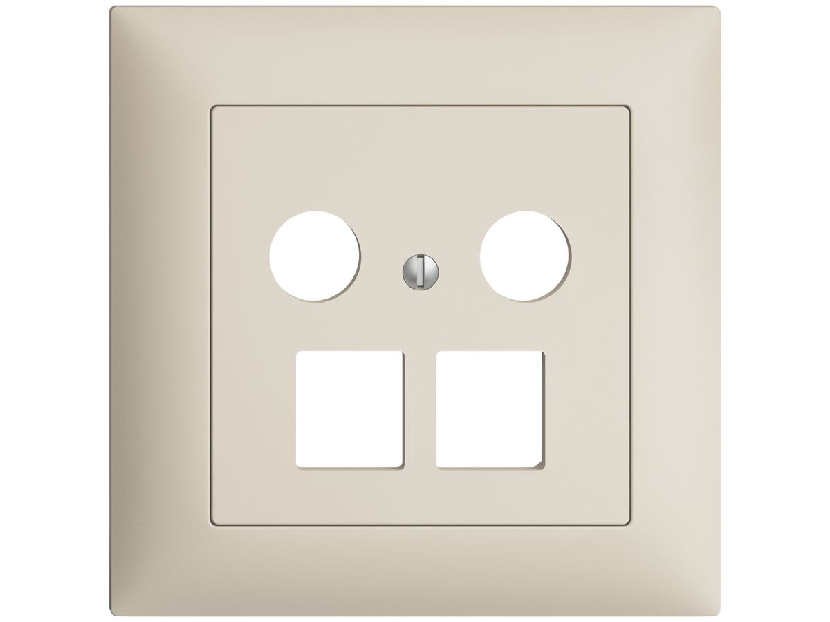 UP-Abdeckset EDIZIOdue FMI, f.Multimediadose 5…2000MHz, f.2×RJ45 Keystone crema