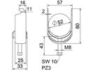 Schnellverleger BET 2056 N-Fuss Metall 46…52mm 1×Kabel Stahl tfZn