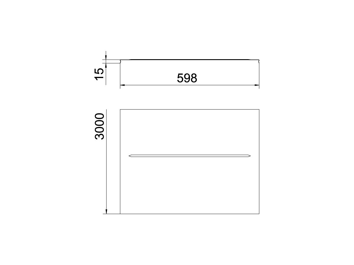 Deckel Bettermann rastbar für Gitterrinne 600×3000, A2, 1.4301, 2B