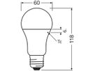 LED-Lampe LEDVANCE Classic A E27 14W 1521lm 827 Ø60×118mm Typ A mattiert