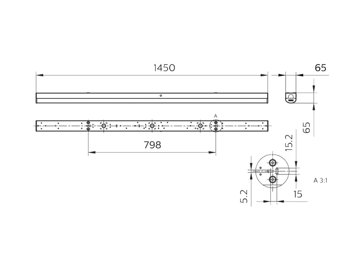 LED-Lichtleiste CoreLine BN126C 59W 3500/5200/8000lm 840 IP20 1450mm weiss