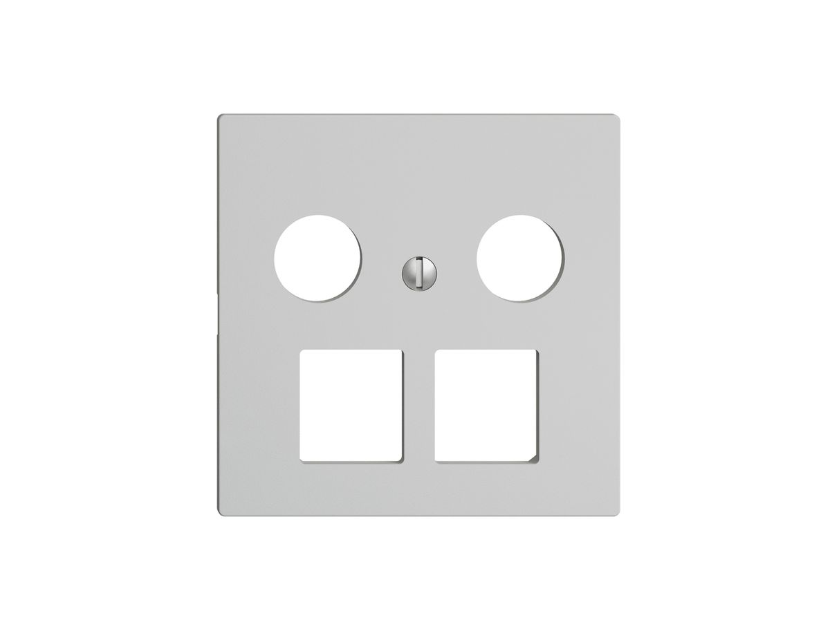 Abdeckset EDIZIOdue F, f.Multimediadose 5…2000MHz, f.2×RJ45 Keystone hellgrau