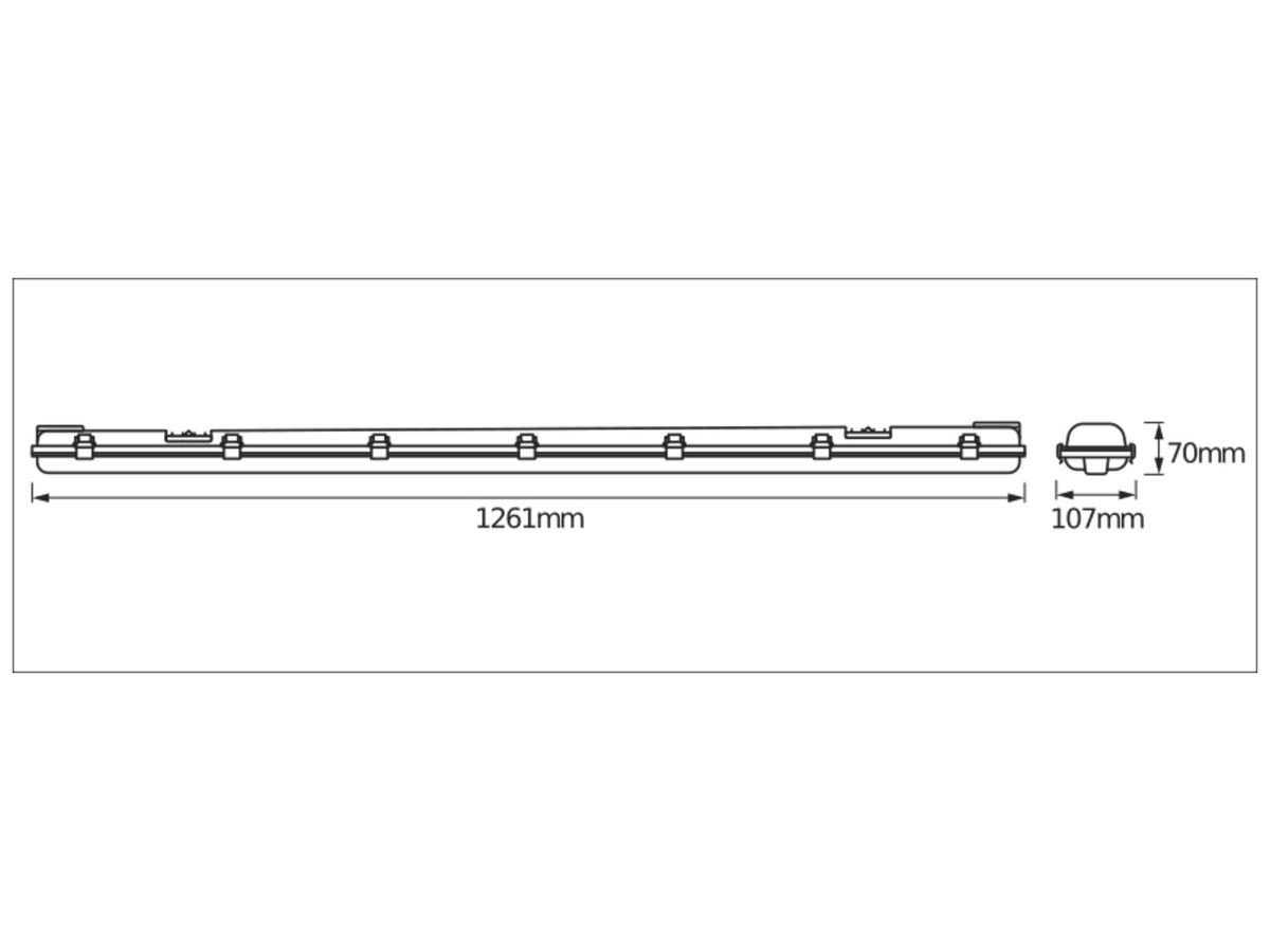 LED-Feuchtraumleuchte LDV SUBMARINE LED 33W 3000lm 4000K 1200 grau