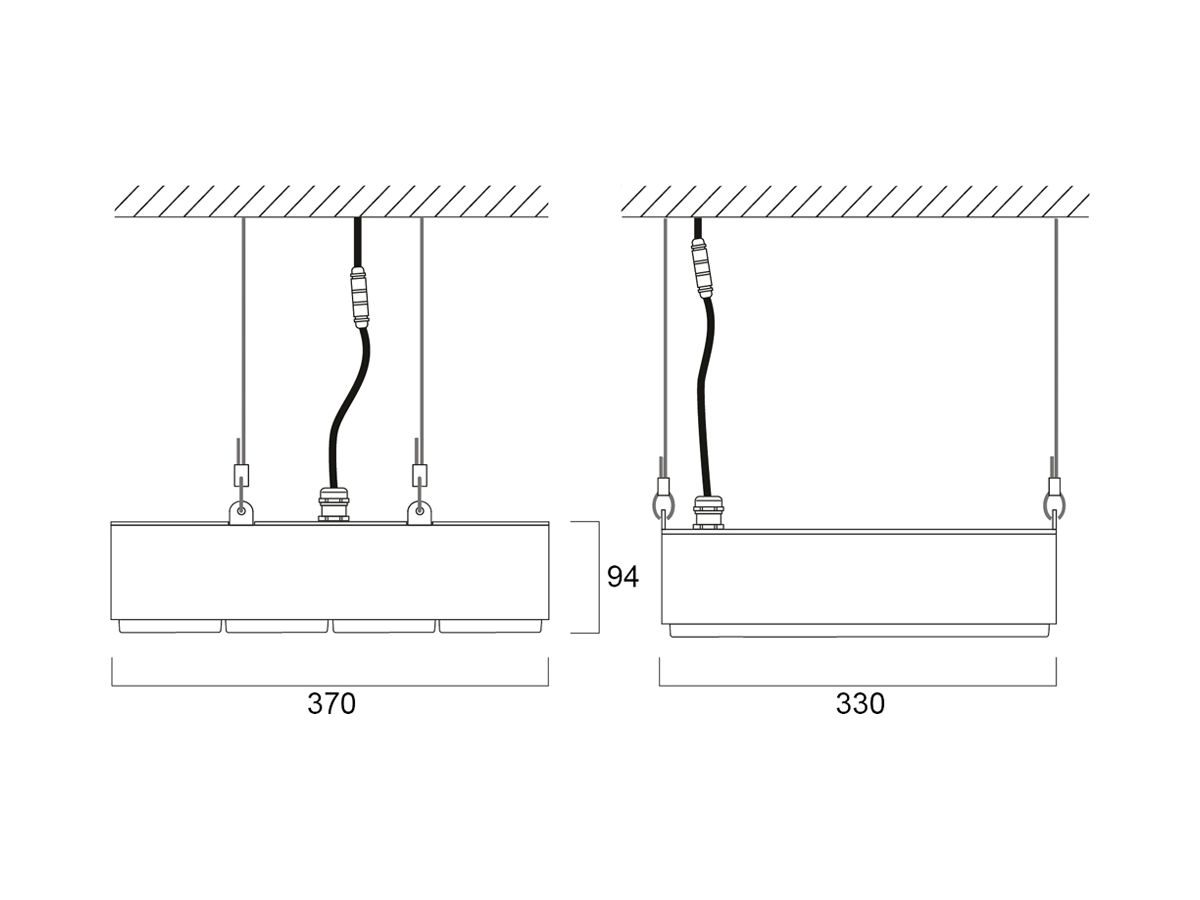 LED-Hallenstrahler Sylvania KubiXx AISLE 110W 19700lm 840 IP65 DIM 412×370