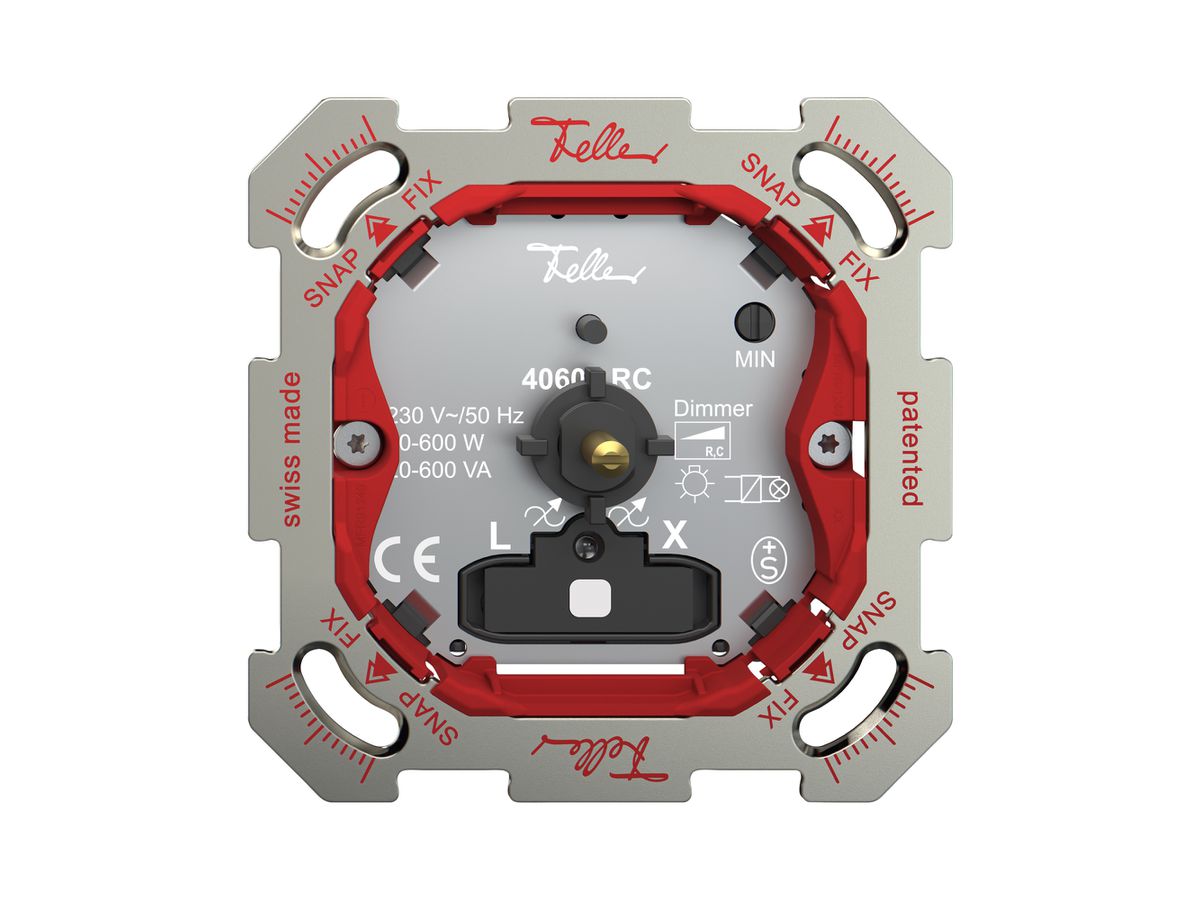 UP-Dimmer Feller SNAPFIX® bel.ws Phasenabschnitt 20…600W/20…600VA