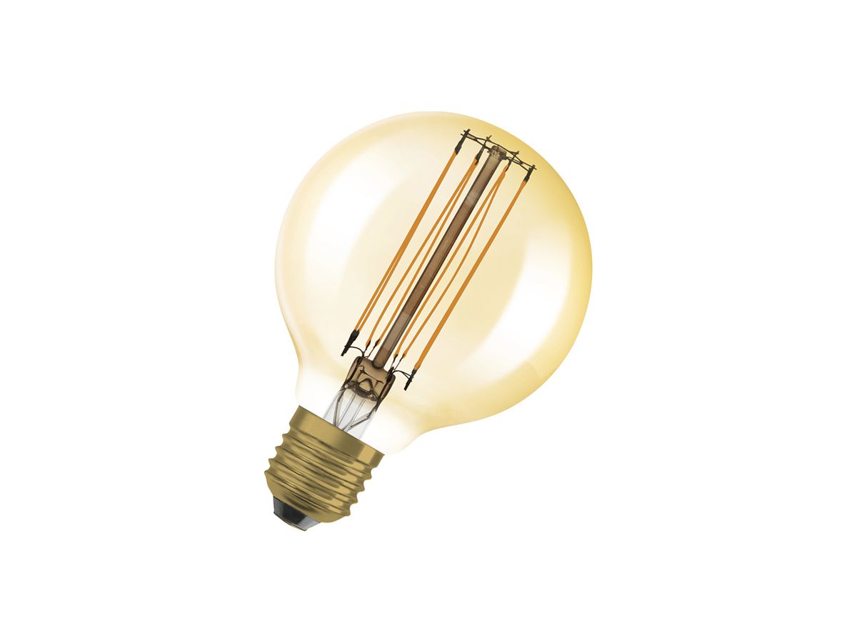 LED-Lampe LEDVANCE Vintage GLOBE E27 8.8W 806lm 2200K DIM Ø80×120mm klar Gold