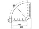 Bogen BET RB 90° 85×500mm Stahl bandverzinkt