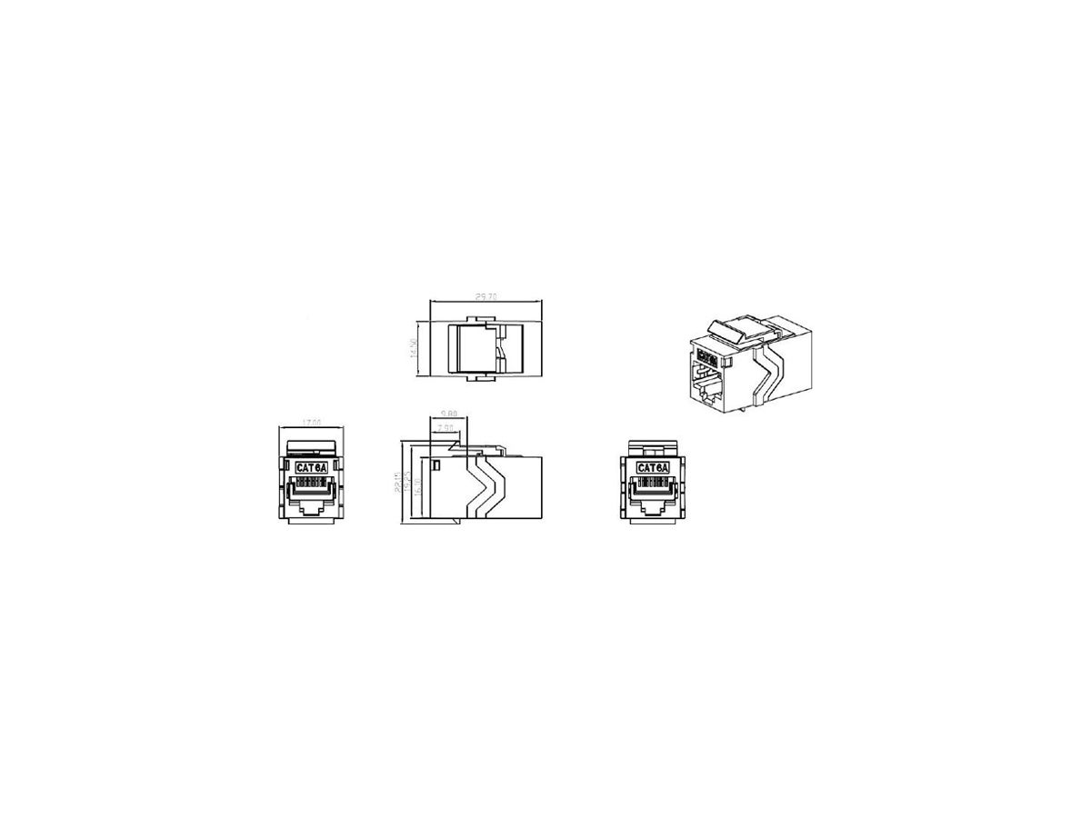 Kupplungsmodul H-LINE I RJ45/RJ45 Kat.6A/s Keystone, silber